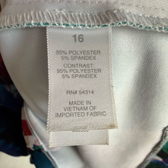 Floral Office Sheath Dress Womens Size 16 Multicolor Bisou Bisou Career Retro - Picture 9 of 16